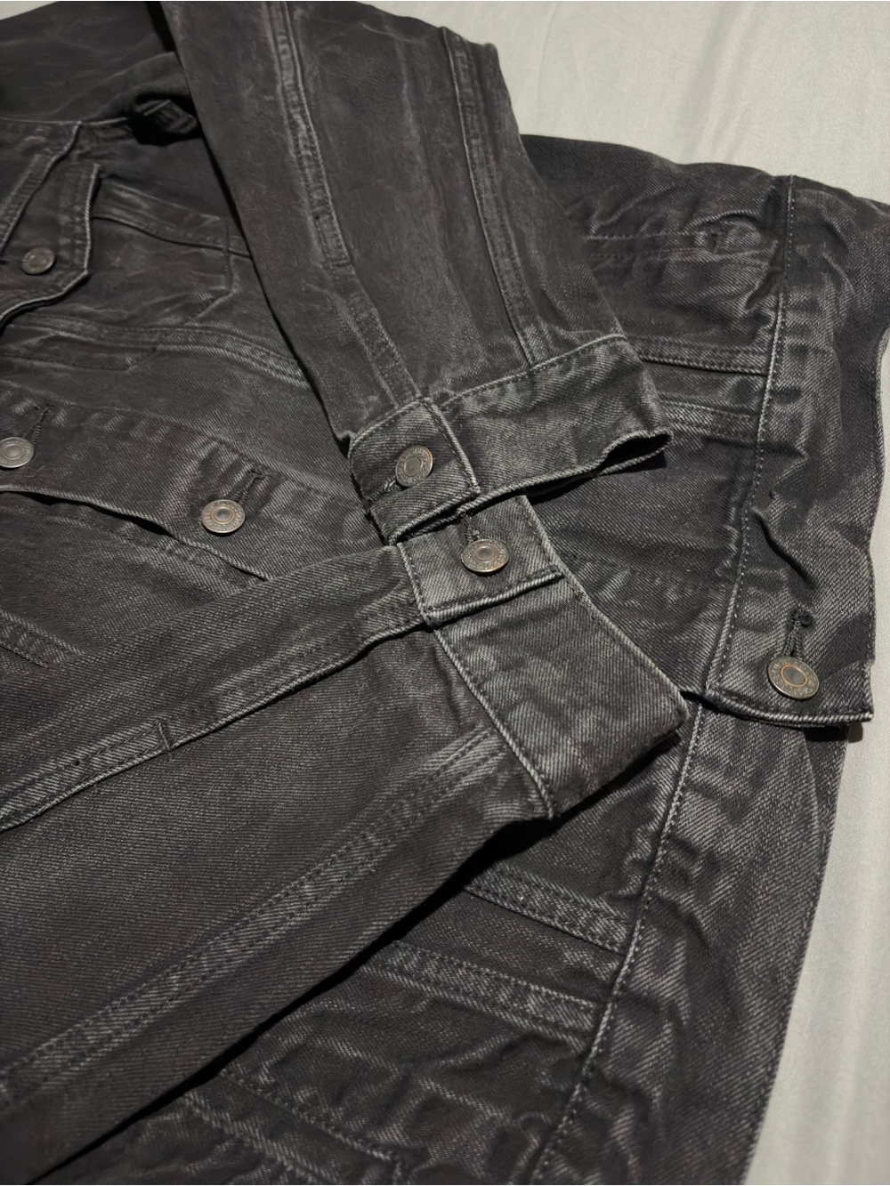 Levi’s Black Denim Trucker Jacket Size Medium - Excellent Condition - Picture 6 of 11